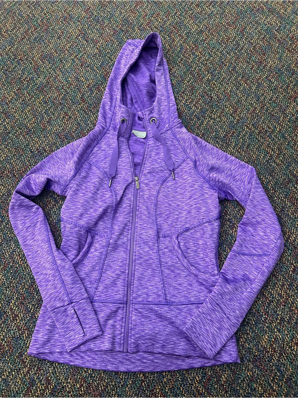 Athleta Purple Hooded Zip-Up Jacket
